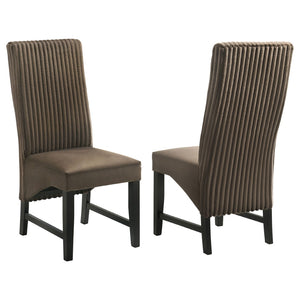 English Elm Dempsey Corduroy and Velvet Upholstered Dining Chairs with Tall Back Set of 2 Chocolate B062P440299
