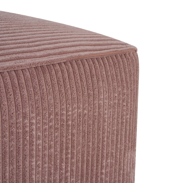 English Elm Upholstered Corduroy Square Ottoman Plywood Frame Sectional Footrest for Living Room Pink N757P414087P