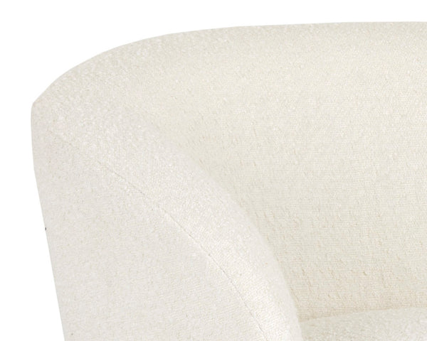 Sunpan CLEA Lounge Chair in Altro White Boucle - Sculptural Comfort with Gold Stainless Steel Legs 107571
