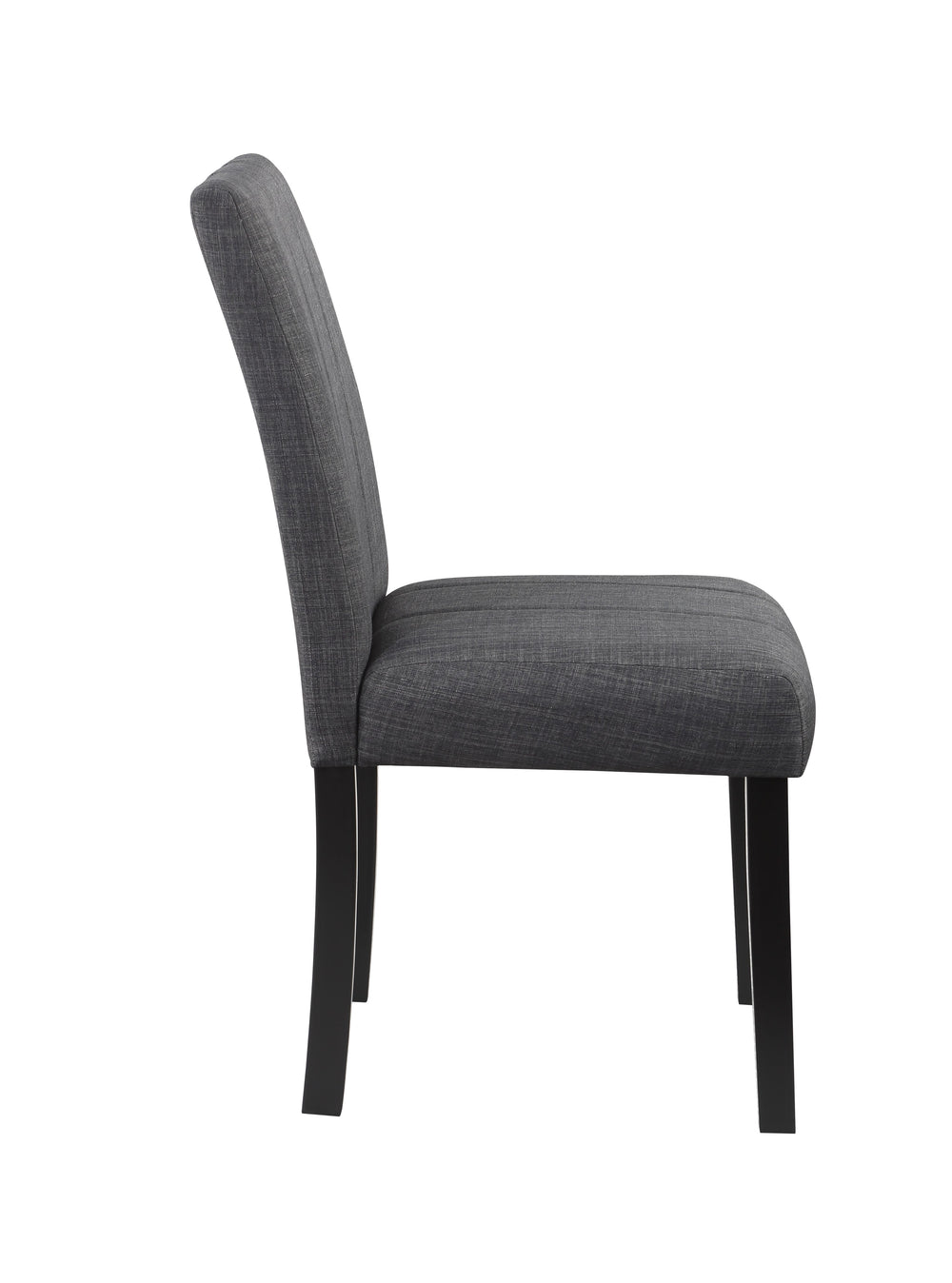 English Elm Kusa 5PC Dining Set with Engineered Stone Marble Top, Black Linen Chairs, Durable Bentwood Frame B2726P250499