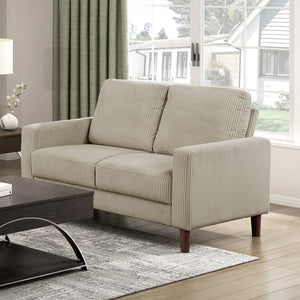 English Elm Modern 2-Piece Contemporary Sofa Set: Comfortable Loveseat & Sofa In Taupe Corduroy For Your Living Room B011S01844