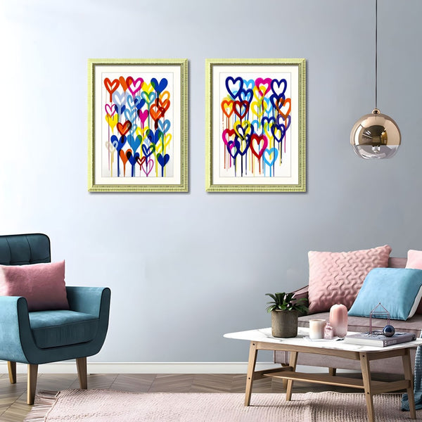 English Elm Set Of 2 Vibrant Heart Graffiti Wall Art Prints – Modern Framed Decor For Kids & Living Spaces 18X24 T3976P383168-GIGA