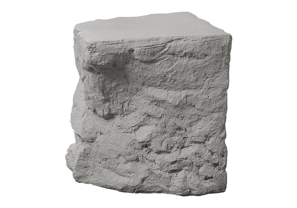 English Elm Accent Table with Stone Inspired Grey Finish Weather Resistant Modern Indoor Outdoor Use B2710P461686