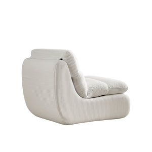 English Elm Modern Compressed Lounge Chair with Ottoman Corduroy Recliner Small Space Sofa High-Density Foam Comfort Beige W1036P251820