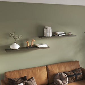 English Elm Ecco 47" Floating Wall Shelves Set of 2 in Olive – Hidden Brackets, Sturdy Particleboard Display_trim B200P361985