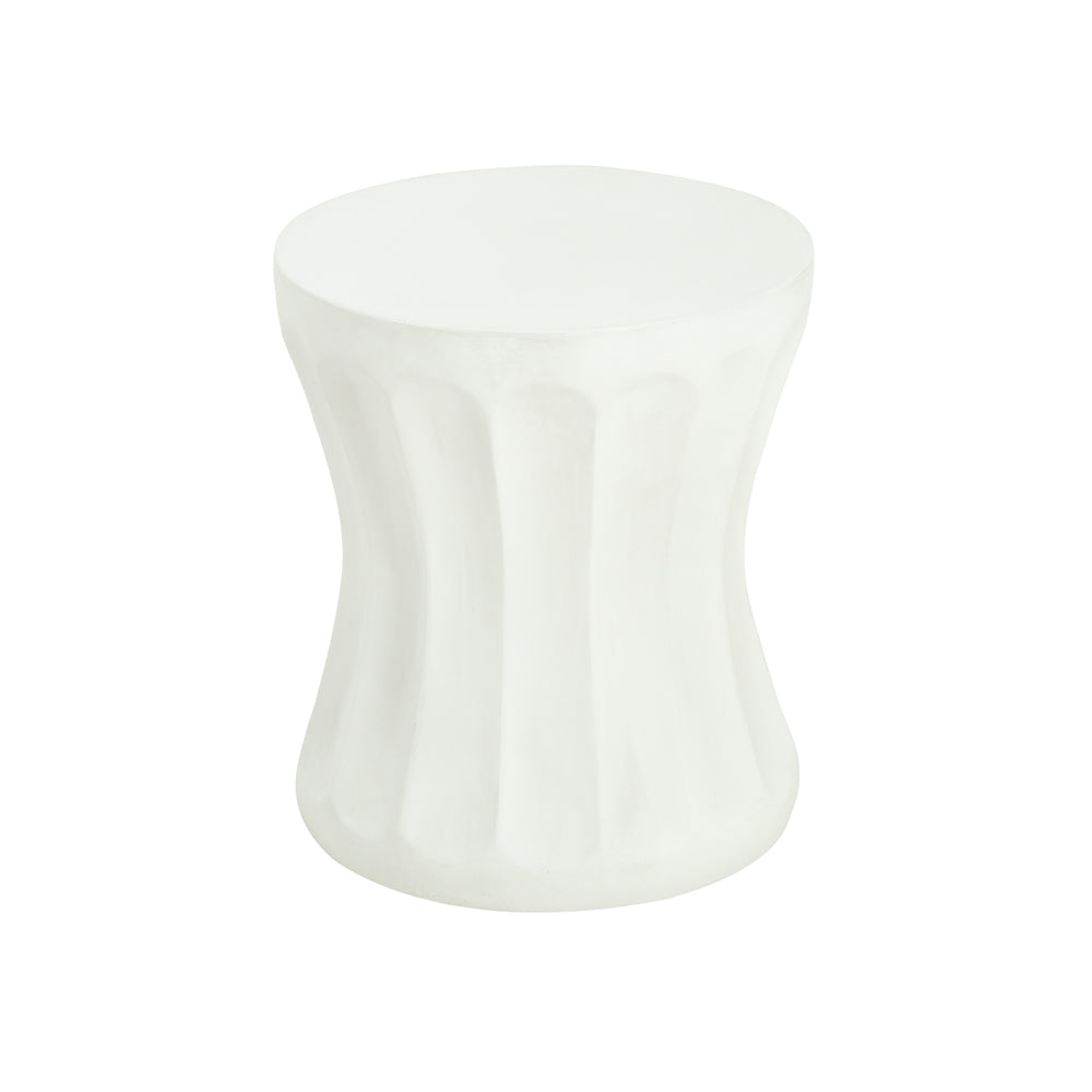 English Elm Christopher Knight Home® - Outdoor Lightweight Concrete Side Table with Luxe Stone Texture Finish, Weatherproof Patio Accent Table Antique White N773P227899W