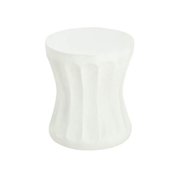 English Elm Christopher Knight Home® - Outdoor Lightweight Concrete Side Table with Luxe Stone Texture Finish, Weatherproof Patio Accent Table Antique White N773P227899W