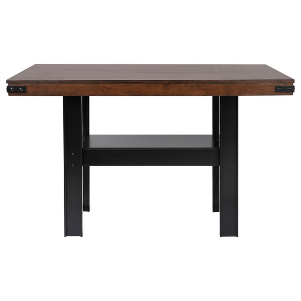 English Elm Walden Industrial Counter Height Dining Set Seats Six with Upholstered Chairs Mango Oak B062S01634