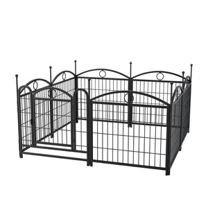 English Elm Dog Playpen 8 Panel Heavy Duty Iron Pet Enclosure Foldable Indoor Outdoor Exercise Pen Black W368P233996