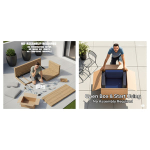 English Elm Lsi 7-Piece Fully Assembled Wicker Sectional Sofa Set With Coffee Table For Outdoor Comfort & Style B120S00065