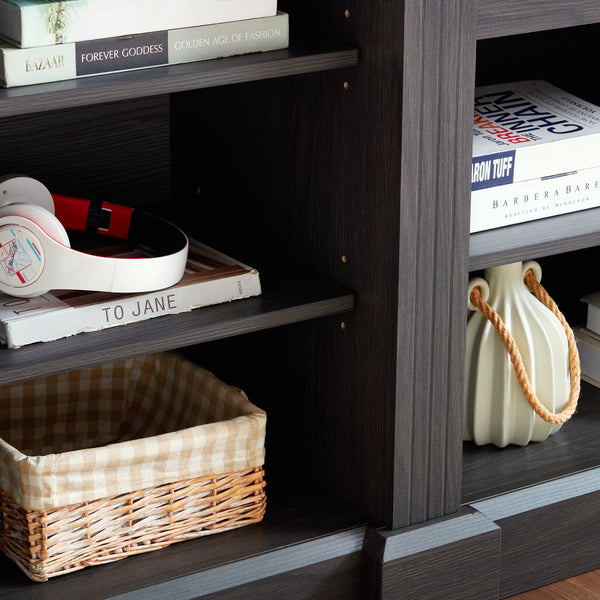 English Elm Media Console Large Grey TV Stand for 65" TVs with Ample Storage, 5 Adjustable Shelves & Cable Management W1758P206559