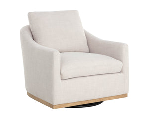Sunpan CORBIN Swivel Lounge Chair - Effie Linen Upholstered, 360° Rotation, Stylish Comfort for Every Space 112092V