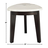 English Elm Steve Silver - Francis - White Marble Top End Table - White