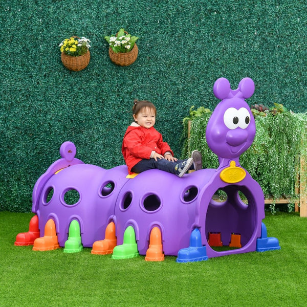 English Elm Qaba Caterpillar Crawl Tunnel Toddler Climbing Structure Hdpe Indoor Outdoor Play W2225P217341