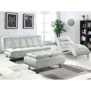 English Elm Kimpton Button Tufted Leatherette Sleeper Sofa with Foldable Backrest for Studio Living B062P441111