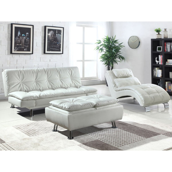 English Elm Kimpton Button Tufted Leatherette Sleeper Sofa with Foldable Backrest for Studio Living B062P441111