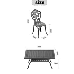 English Elm 5-Piece All-Weather Cast Aluminum Dining Set With Black Frame, Perfect For Patios And Gatherings W1710S00235