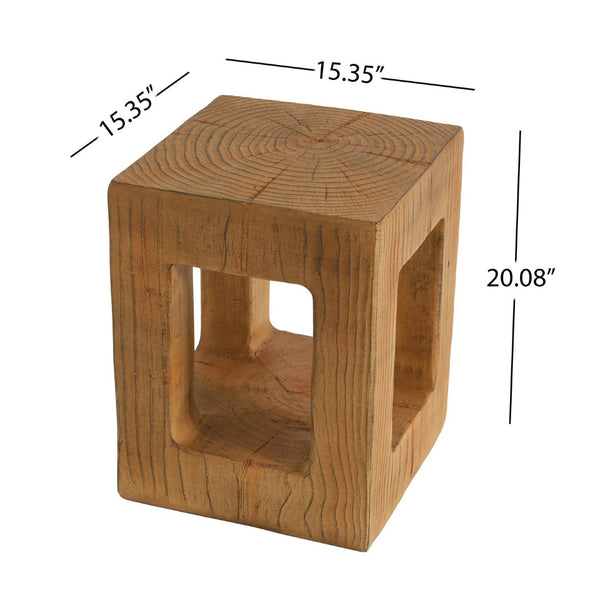 English Elm Mgo Handcrafted Side Table with Faux Wood Grain Finish for Living Room or Bedroom N772P408185W