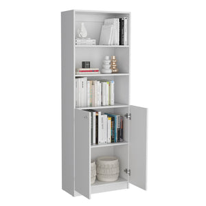 English Elm Arbor 3-Piece Bookcase Set with 11 Shelves and Dual Door Cabinets for Organized Living Space White 41 L x 28 W x 5 H B070S00300