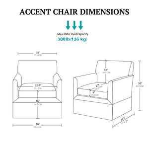 English Elm Accent Armchair Tailored Track Arm Skirted Base Polyester Upholstered Living Room Seat B035P496592