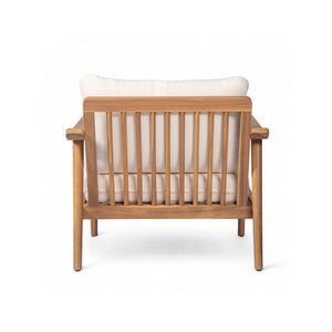 English Elm Christopher Knight Home® - Mid-Century Outdoor Lounge Chair Teak with Plush Cushions, Weather-Resistant Solid Wood for Patio Comfort N767P254923T