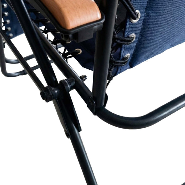 English Elm Oversized Zero Gravity Patio Recliner Breathable Mesh Seat Wood Arms 400 Lb Capacity W5159P431467
