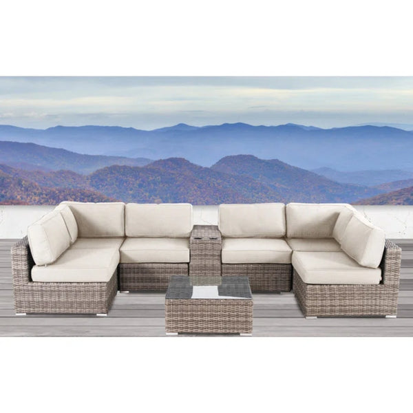 English Elm Fully Assembled Outdoor Wicker 4-Person Seating Group: Comfortable, Durable & Ready For Relaxation! B120S00161