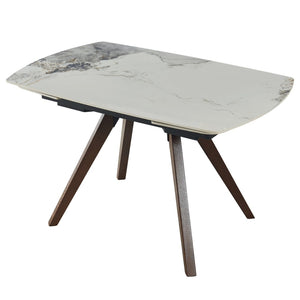 English Elm Retractable Sintered Stone Extendable Dining Table Seats 8 Modern Minimalist Base W5630P456161