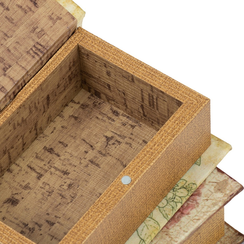 English Elm Set Of 4 Vintage Decorative Book Boxes - Elegant Storage For Keepsakes, Letters & Treasures W2078P216175-GIGA