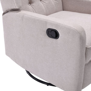 English Elm Coolmore Linen Swivel Glider Recliner with 360 Rotation Ergonomic Nursery Lounge Seat W1539P151225