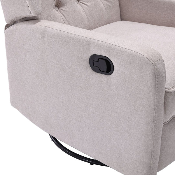English Elm Coolmore Linen Swivel Glider Recliner with 360 Rotation Ergonomic Nursery Lounge Seat W1539P151225