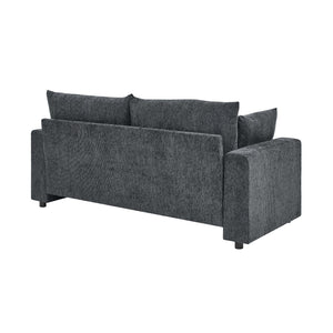 English Elm Modern Low Profile Upholstered Sofa Deep Seat Cushions for Apartment Living Rooms Blue Gray B343P435324