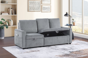 English Elm Ottavio Corduroy Sofa with Pull Out Chaise Underseat Storage and Side Pockets B2749S00257
