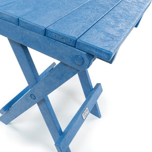 English Elm Riverstone Recycled Hdpe Folding Outdoor Bistro Table Weatherproof Patio Balcony Blue B2745P409703