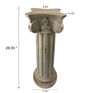 English Elm Pedestal Roman Column Plant Stand Aged Stone Magnesium Oxide Indoor Outdoor Display W5230P450590