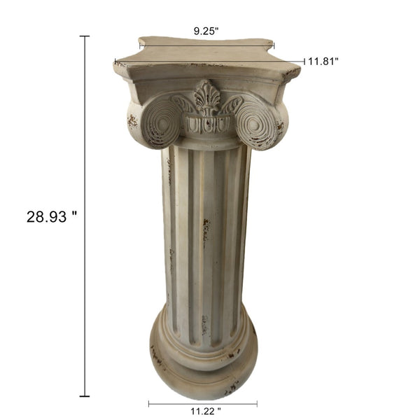 English Elm Pedestal Roman Column Plant Stand Aged Stone Magnesium Oxide Indoor Outdoor Display W5230P450590