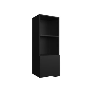 English Elm Wall Engineered Wood Cabinet with Single Door and Two Shelves for Kitchen Storage, Modern Durable Design Black 44.09 L x 16.14 W x 2.76 H B097P250868
