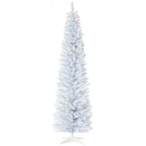 English Elm Homcom 7' Snow Flocked Pencil Christmas Tree - Slim, Realistic Indoor Holiday Decor For Small Spaces W2225P217080