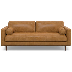 English Elm Morrison 89-Inch Leather Sofa And Ottoman Set – Mid-Century Modern Comfort For Stylish Living Spaces B136P199262