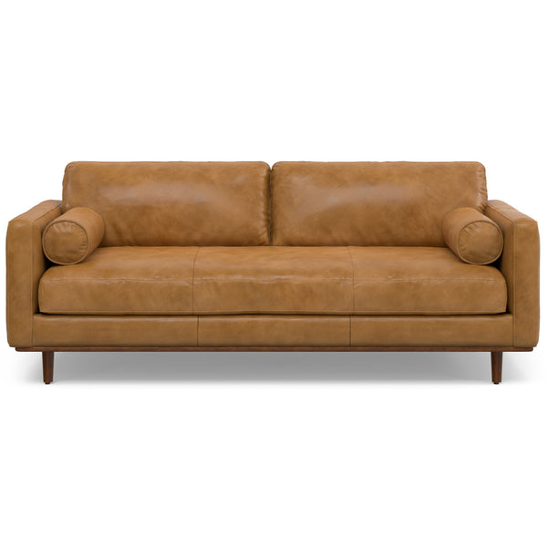 English Elm Morrison 89-Inch Leather Sofa And Ottoman Set – Mid-Century Modern Comfort For Stylish Living Spaces B136P199262