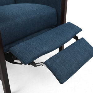 English Elm Christopher Knight Home® - Fabric Recliner Chair Mid-Century Push-Back Upholstered Armchair with Thick Cushion and Birch Frame Navy Blue 70449.00