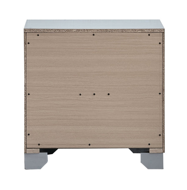 English Elm Murry Silver Mirrored Nightstand with Chrome Handles for Glam Bedroom Decor B078P473042