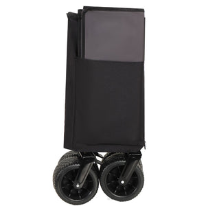 English Elm Multi-functional Folding Wagon with All-terrain Wheels Adjustable Handle Outdoor Hauler W2932P289380