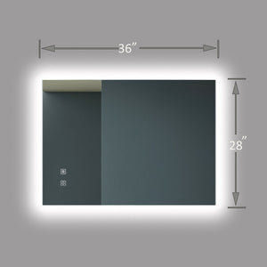 English Elm 36X28 Inch Led Vanity Mirror - Dimmable, Anti-Fog, Adjustable Color Temp, Ip54 Waterproof, High Cri W1992P211074