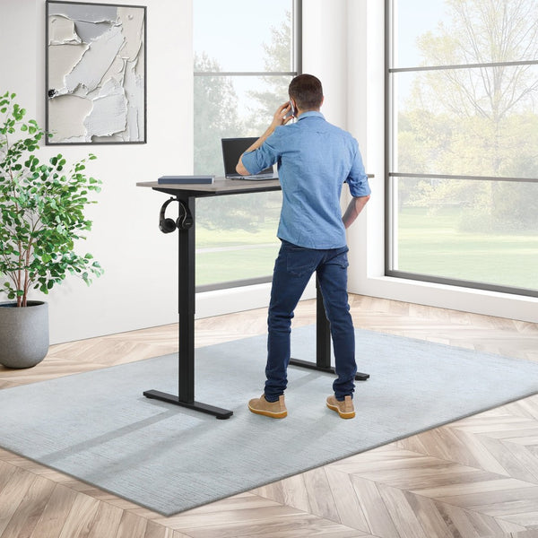 OSP Home Furnishings Primo Electric Sit Stand Desk with Programmable Height Memory for Modern Home Offices PMO4823B-LG