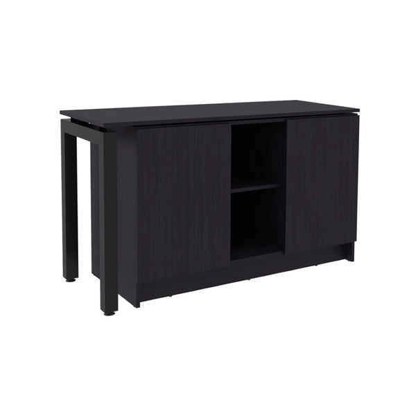 English Elm Beattie Rotating L-shaped Home Office Desk Engineered Wood Matte Black Finish B092S00299