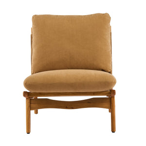 English Elm Vista Mid-century Accent Chairs Mocha Upholstered Natural Wood Frame Set of 2 N767P366304M