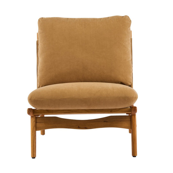English Elm Vista Mid-century Accent Chairs Mocha Upholstered Natural Wood Frame Set of 2 N767P366304M