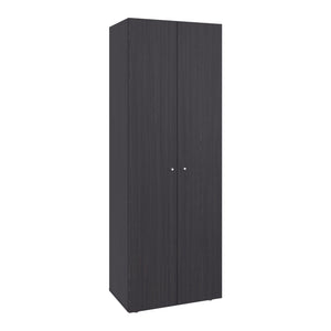 English Elm Home Compact 2-Door Closet System with Four Fixed Shelves, 66.9" H Black Wardrobe for Small Spaces B200P350349