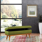 OSP Home Furnishings Katheryn Storage Bench Green Fabric